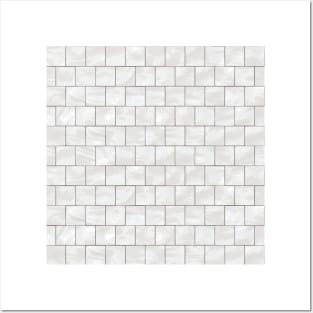 Grey Marble Tile Pattern Posters and Art